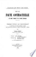 De la faute contractuelle en droit romain et en droit français