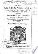 De los sermones del Aduiento con sus festiuidades en dos partes