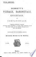 Debrett's Peerage, Baronetage, Knightage, and Companionage