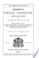 Debrett's Peerage, Baronetage, Knightage and Companionage