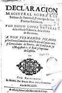 Declaracion magistral sobre las satiras de Iuuenal, principe de los poetas satiricos