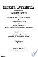 Decreta authentica Congregationis Sacrorum Rituum et instructio clementina
