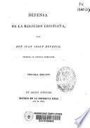 Defensa de la religión cristiana: (XXXII, 267 p.)