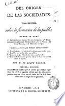 Del origen de las sociedades