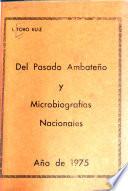 Del pasado ambateño y microbiografías nacionales