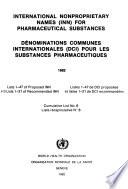 Dénominations Communes Internationales (DCI) Pour Les Substances Pharmaceutiques, 1982