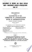 Department of Housing and Urban Development--independent Agencies Appropriations for 1977