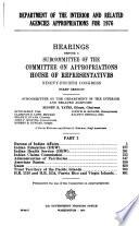 Department of the Interior and Related Agencies Appropriations for 1976