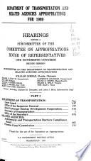 Department of Transportation and related agencies appropriations for 1989