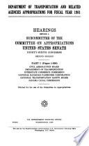 Department of Transportation and Related Agencies Appropriations for Fiscal Year ...