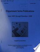 Department Series Publications