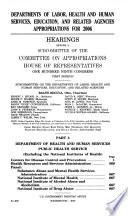 Departments of Labor, Health and Human Services, Education, and Related Agencies Appropriations for 2006: Department of Health and Human Services Public Health Service
