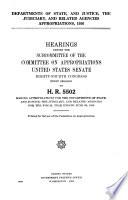 Departments of State, and Justice, the Judiciary, and Related Agencies Appropriations, 1956, Hearings Before the Subcommittee of ... , 84-1 on H.R. 5502