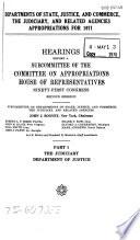 Departments of State, Justice, and Commerce, the Judiciary, and Related Agencies Appropriations for 1971