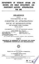 Departments of Veterans Affairs and Housing and Urban Development, and Independent Agencies Appropriations for 1995