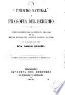 Derecho natural, o Filosofia del derecho