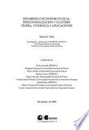 Desarrollo económico local, descentralización y clusters