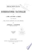 Descripcion de las Gobernaciones nacionales de La Pampa, del Rio Negro y del Nenguen