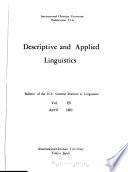 Descriptive and Applied Linguistics