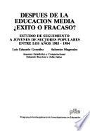 Después de la educación media, éxito o fracaso?