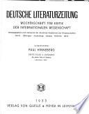 Deutsche Litteraturzeitung