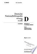 Deutsche Nationalbibliographie und Bibliographie der im Ausland erschienenen deutschsprachigen Veröffentlichungen