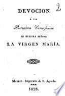 Devocion à la Purisima Concepcion de nuestra señora la Virgen Maria