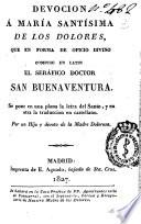 Devocion á María Santísima de los Dolores