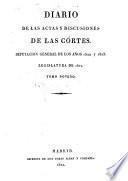 Diario de las actas y discusiones de las Cortes
