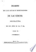 Diario de las discusiones y actas de las Cortes