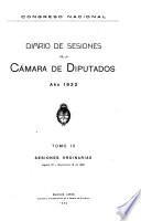 Diario de sesiones de la Cámara de Diputados