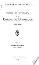 Diario de sesiones de la Cámara de Diputados