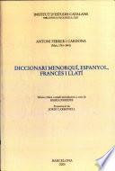 Diccionari menorquí, espanyol, francès i llatí