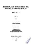 Diccionario Biográfico Del Occidente Novohispano, Siglo XVI: D-G