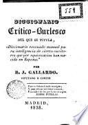 Diccionario crítico-burlesco