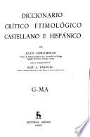 Diccionario crítico etimológico castellano e hispánico
