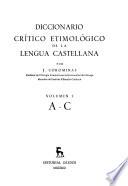 Diccionario crítico etimológico de la lengua castellana