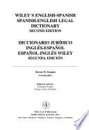 Diccionario Jurídico Inglés-español, Español-inglés Wiley