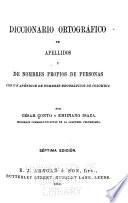 Diccionario ortográfico de apellidos y de nombres propios de personas