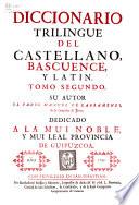 Diccionario trilingue del castellano, bascuence, y latin