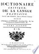Dictionaire critique de la Langue francaise