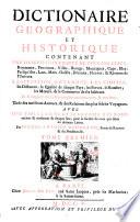 Dictionaire geographique et historique