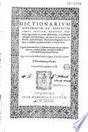 Dictionarium historicum, ac poeticum omnia gentium...