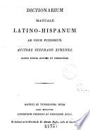 Dictionarium manuale latino-hispanum