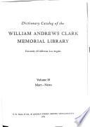 Dictionary Catalog of the William Andrews Clark Memorial Library