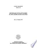 Dictionary of Plant Names in the Lesser Sunda Islands