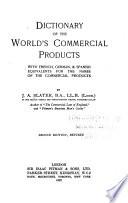 Dictionary of the World's Commercial Products