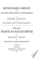 Dictionnaire complet des langues françaises et hongroises