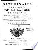 Dictionnaire critique de la langue française
