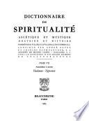 Dictionnaire de spiritualité: pt. 1. Haakman-Hypocrisie